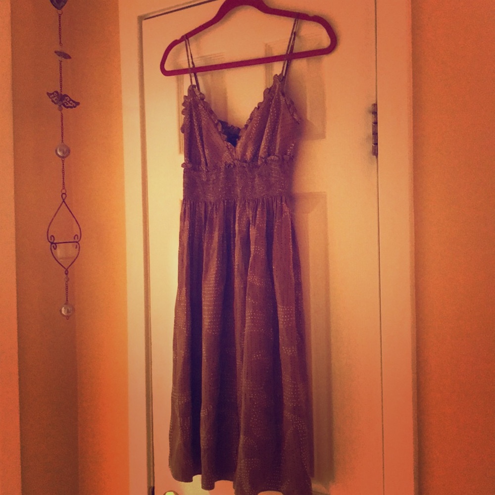 BCBG MAXAZARIA - 100% silk sundress-Cocoa Brown